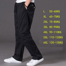 Load image into Gallery viewer, spring summer casual pants male big size 6XL Multi Pocket Jeans oversize Pants overalls elastic waist pants plus size men