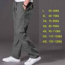 Load image into Gallery viewer, spring summer casual pants male big size 6XL Multi Pocket Jeans oversize Pants overalls elastic waist pants plus size men