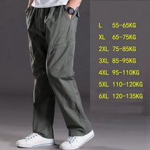 Load image into Gallery viewer, spring summer casual pants male big size 6XL Multi Pocket Jeans oversize Pants overalls elastic waist pants plus size men