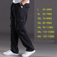 Load image into Gallery viewer, spring summer casual pants male big size 6XL Multi Pocket Jeans oversize Pants overalls elastic waist pants plus size men