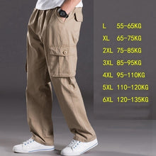 Load image into Gallery viewer, spring summer casual pants male big size 6XL Multi Pocket Jeans oversize Pants overalls elastic waist pants plus size men