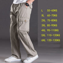 Load image into Gallery viewer, spring summer casual pants male big size 6XL Multi Pocket Jeans oversize Pants overalls elastic waist pants plus size men