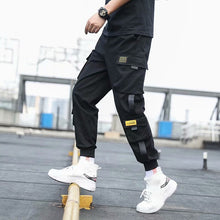 Load image into Gallery viewer, Men&#39;s Side Pockets Cargo Harem Pants 2020 Ribbons Black Hip Hop Casual Male Joggers Trousers Fashion Casual Streetwear Pants